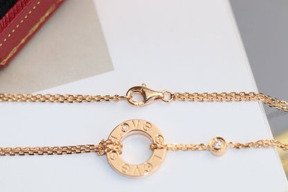 [Noble Aura jewelry]LOVE NECKLACE ADJUSTABLE ROSE GOLD 2 DIAMOND