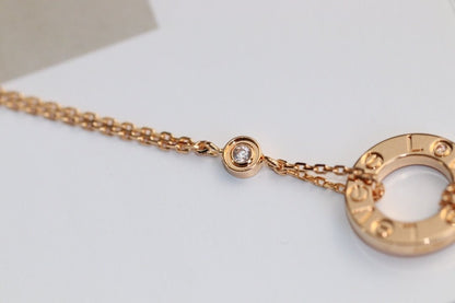 [Noble Aura jewelry]LOVE NECKLACE ADJUSTABLE ROSE GOLD 2 DIAMOND