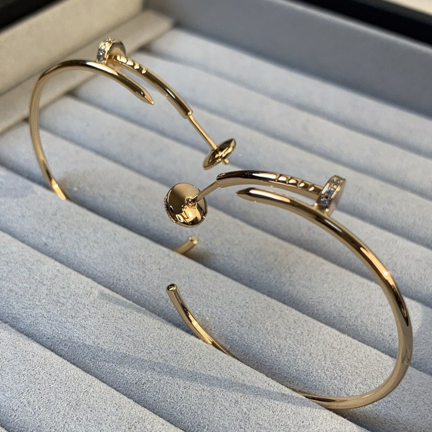 [Noble Aura jewelry]JUSTE EARRINGS GOLD DIAMONDS 1.8MM