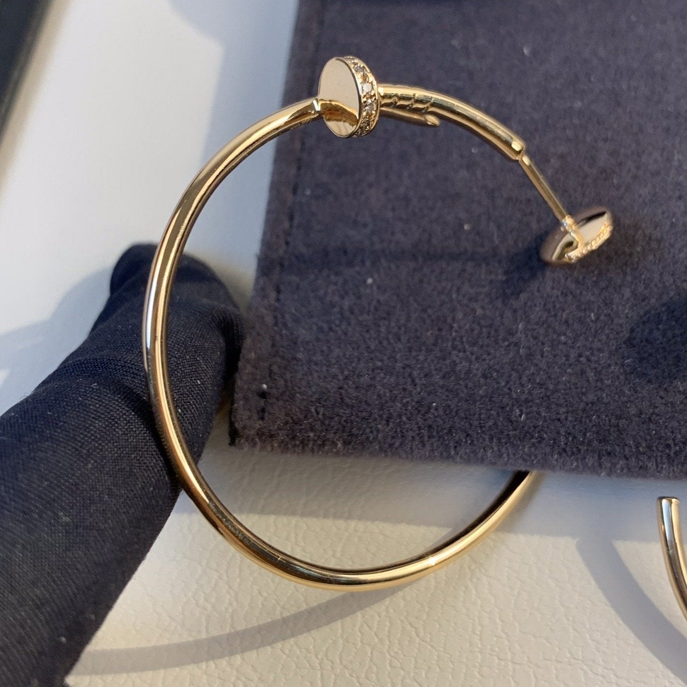 [Noble Aura jewelry]JUSTE EARRINGS GOLD DIAMONDS 1.8MM