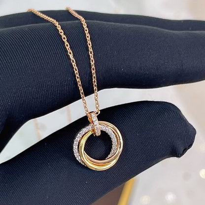 [Noble Aura jewelry]TRINITY NECKLACE SILVER GOLD PINK GOLD DIAMONDS