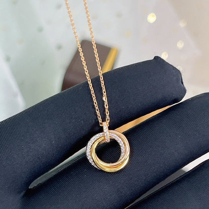 [Noble Aura jewelry]TRINITY NECKLACE SILVER GOLD PINK GOLD DIAMONDS