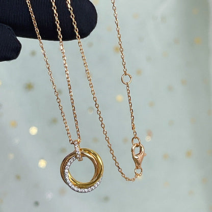 [Noble Aura jewelry]TRINITY NECKLACE SILVER GOLD PINK GOLD DIAMONDS