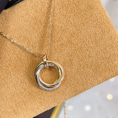 [Noble Aura jewelry]TRINITY NECKLACE SILVER GOLD PINK GOLD DIAMONDS