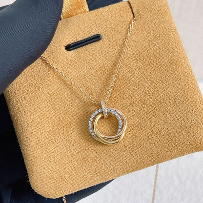 [Noble Aura jewelry]TRINITY NECKLACE SILVER GOLD PINK GOLD DIAMONDS