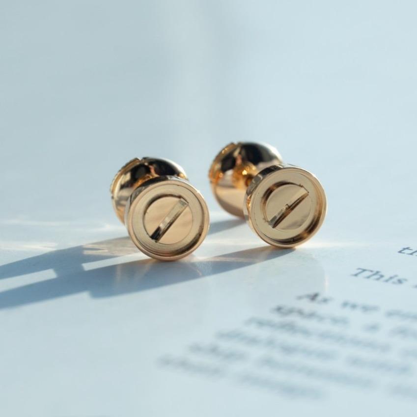 [Noble Aura jewelry]LOVE EARRINGS PINK GOLD 10MM
