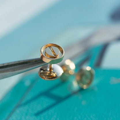 [Noble Aura jewelry]LOVE EARRINGS PINK GOLD 10MM