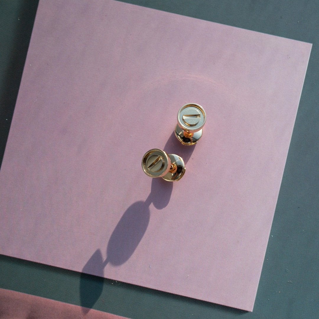 [Noble Aura jewelry]LOVE EARRINGS PINK GOLD 10MM