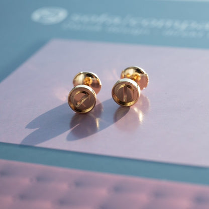 [Noble Aura jewelry]LOVE EARRINGS PINK GOLD 10MM