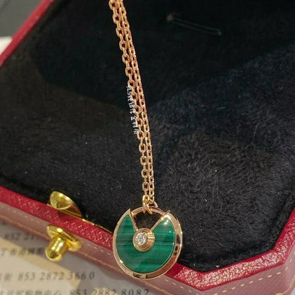 [Noble Aura jewelry]AMULETTE ROSE GOLD MALACHITE NECKLACE