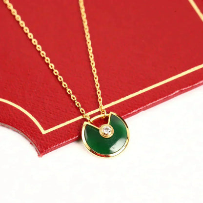 [Noble Aura jewelry]AMULETTE GOLD MALACHITE NECKLACE