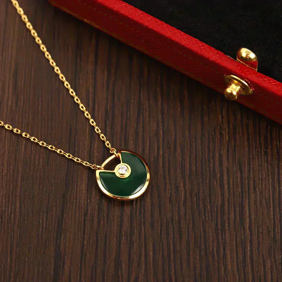 [Noble Aura jewelry]AMULETTE GOLD MALACHITE NECKLACE