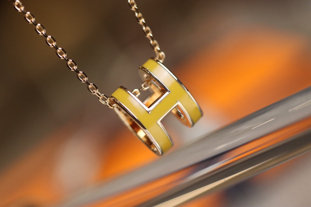 [Noble Aura jewelry]POP H PEDANT PINK GOLD