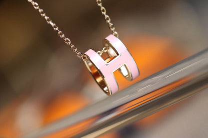 [Noble Aura jewelry]POP H PEDANT PINK GOLD