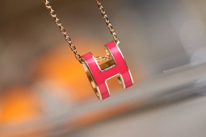 [Noble Aura jewelry]POP H PEDANT PINK GOLD