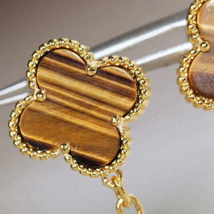 [Noble Aura jewelry]CLOVER  2 MOTIF  TIGER EYE CARNELIAN EARRINGS