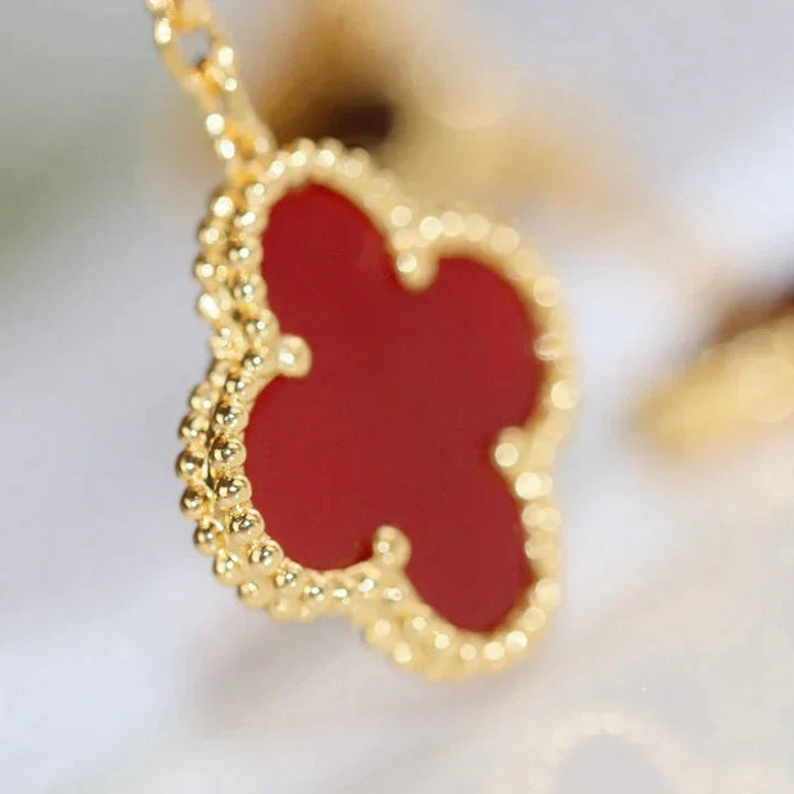 [Noble Aura jewelry]CLOVER  2 MOTIF  TIGER EYE CARNELIAN EARRINGS