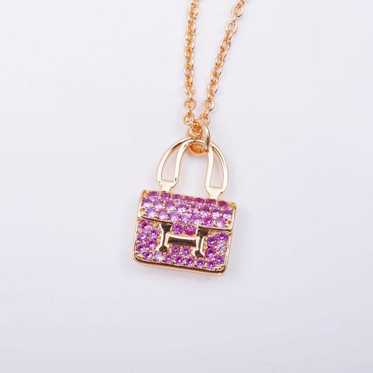 [Noble Aura jewelry]CONSTANCE PEDANT PURPLE DIAMOND NECKLACE