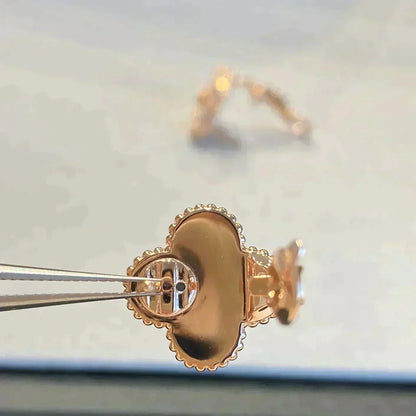 [Noble Aura jewelry]CLOVER MEDIUM 1 MOTIFS GRAY MOP  DIAMOND EARRINGS