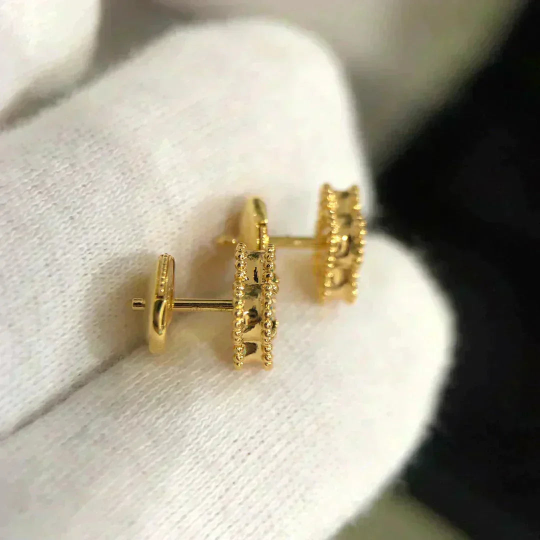 [Noble Aura jewelry]CLOVER MINI 9.5MM MALACHITE  EARRINGS