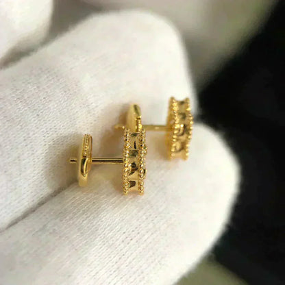 [Noble Aura jewelry]CLOVER MINI 9.5MM MALACHITE  EARRINGS