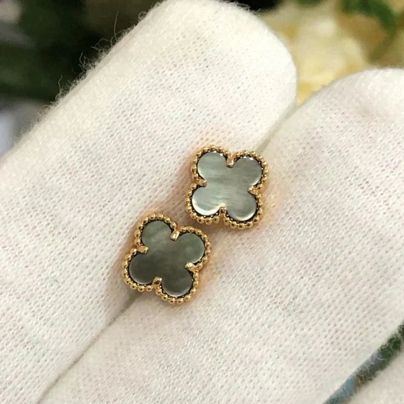 [Noble Aura jewelry]CLOVER MINI 9.5MM GRAY MOP EARRINGS
