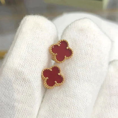 [Noble Aura jewelry]CLOVER MINI 9.5MM CARNELIAN EARRINGS