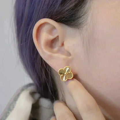 [Noble Aura jewelry]CLOVER MEDIUM 1 MOTIFS LASER EARRINGS