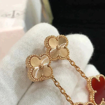 [Noble Aura jewelry]CLOVER 2 MOTIF  LASER CARNELIAN EARRINGS