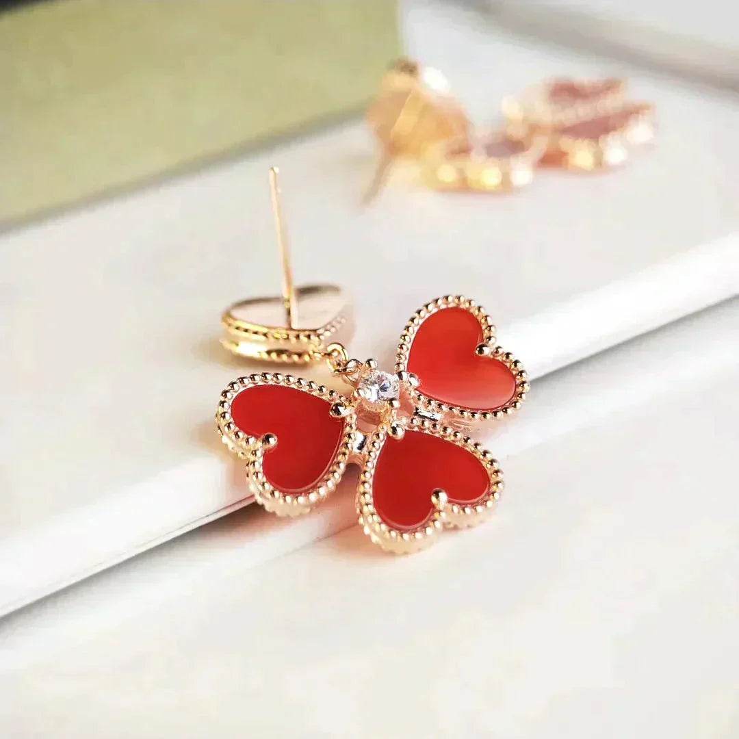 [Noble Aura jewelry]SWEET CLOVER CARNELIAN EARRINGS