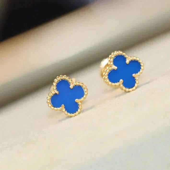 [Noble Aura jewelry]CLOVER MINI 9.5MM TURQUOISE EARRINGS