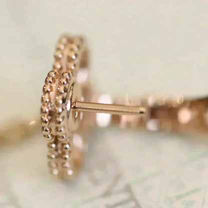 [Noble Aura jewelry]CLOVER MEDIUM 1 MOTIFS FUll DIAMOND EARRINGS