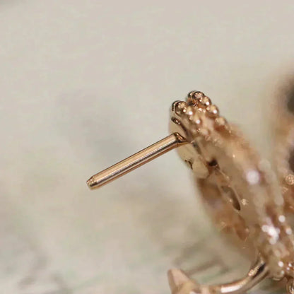 [Noble Aura jewelry]CLOVER MEDIUM 1 MOTIFS FUll DIAMOND EARRINGS