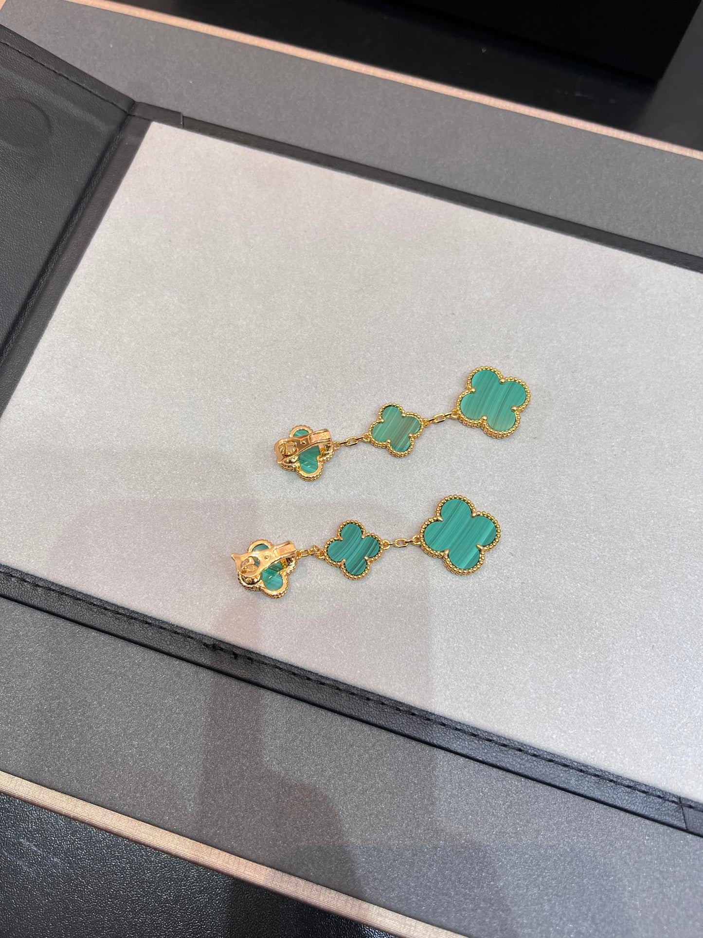 [Noble Aura jewelry]CLOVER MALACHITE 3 MOTIFS GOLD