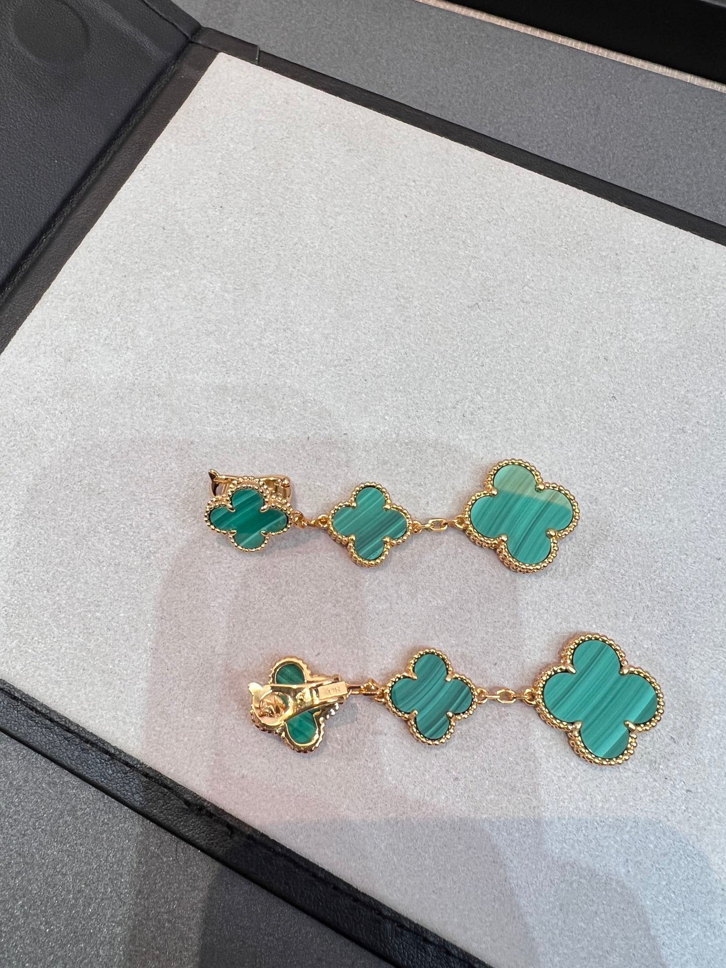 [Noble Aura jewelry]CLOVER MALACHITE 3 MOTIFS GOLD