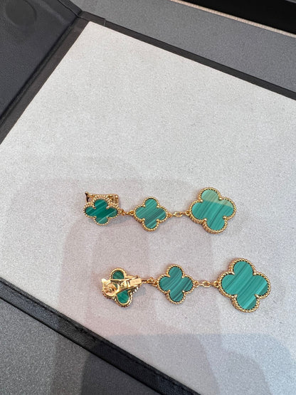 [Noble Aura jewelry]CLOVER MALACHITE 3 MOTIFS GOLD