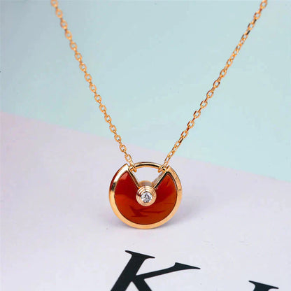 [Noble Aura jewelry]AMULETTE GOLD CARNELIAN ONYX NECKLACE