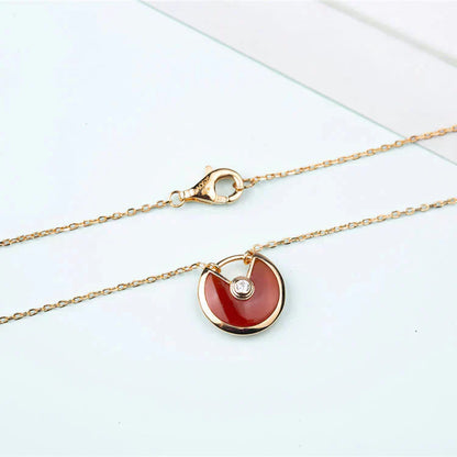[Noble Aura jewelry]AMULETTE GOLD CARNELIAN ONYX NECKLACE