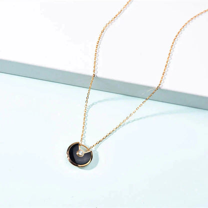 [Noble Aura jewelry]AMULETTE GOLD CARNELIAN ONYX NECKLACE