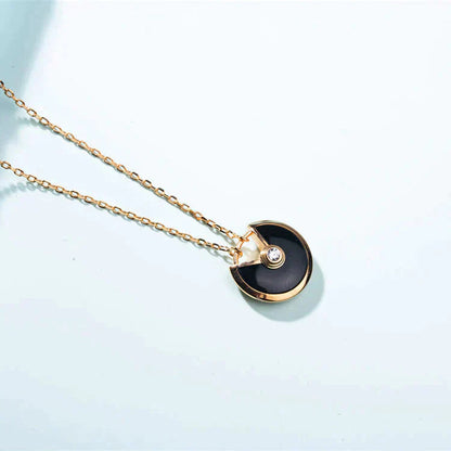 [Noble Aura jewelry]AMULETTE GOLD CARNELIAN ONYX NECKLACE