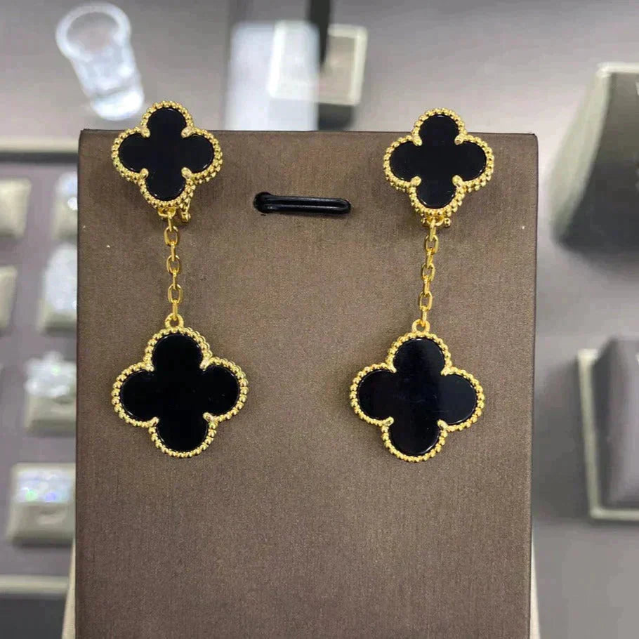 [Noble Aura jewelry]CLOVER 2 MOTIFS  EARRINGS (MULTIPLE CHOICESC