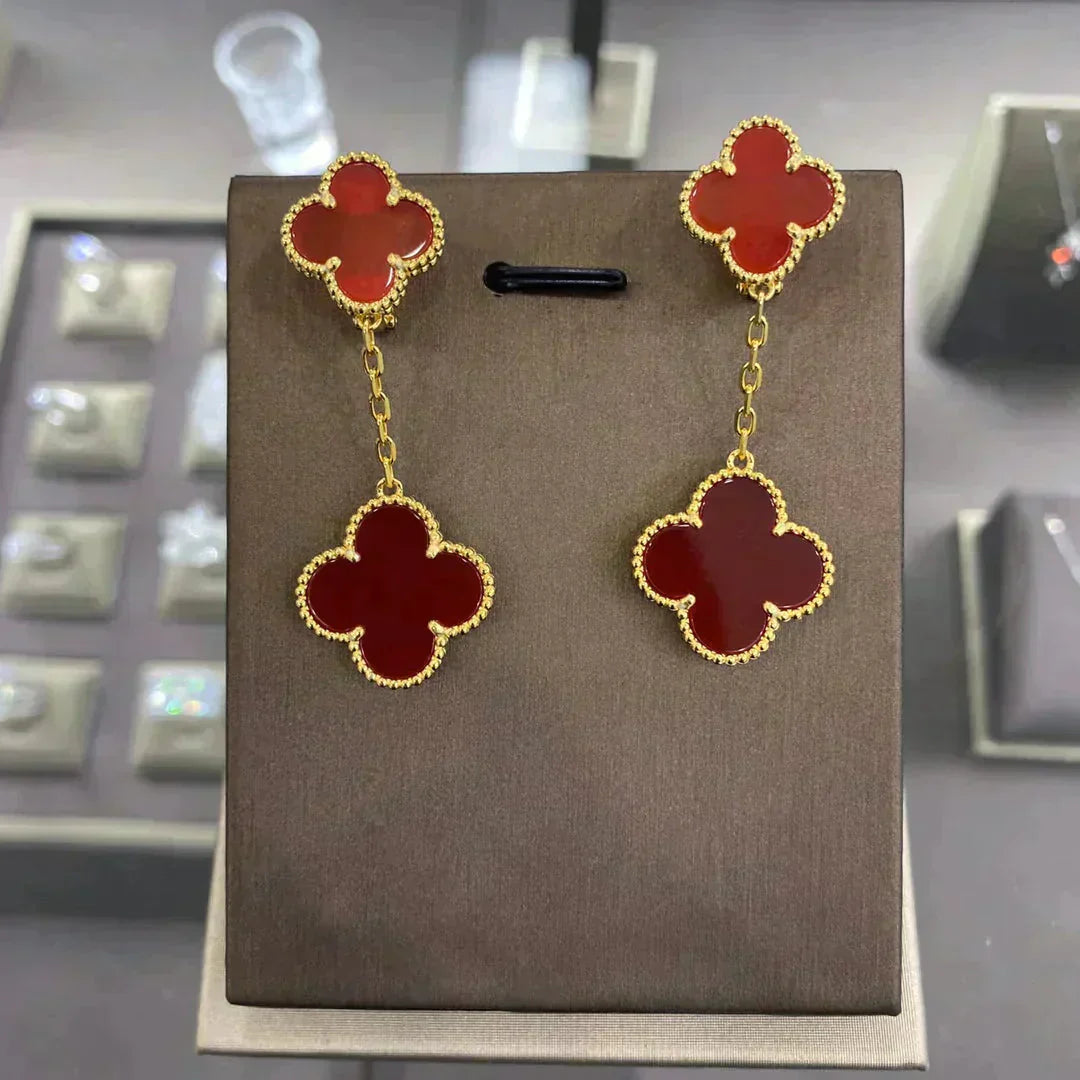 [Noble Aura jewelry]CLOVER 2 MOTIFS  EARRINGS (MULTIPLE CHOICESC