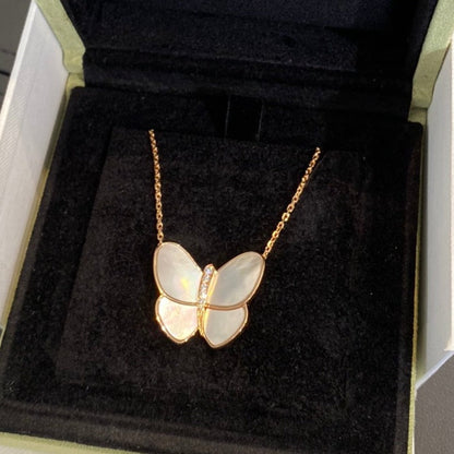 [Noble Aura jewelry]BUTTERFLY GOLD MOP DIAMOND NECKLACE