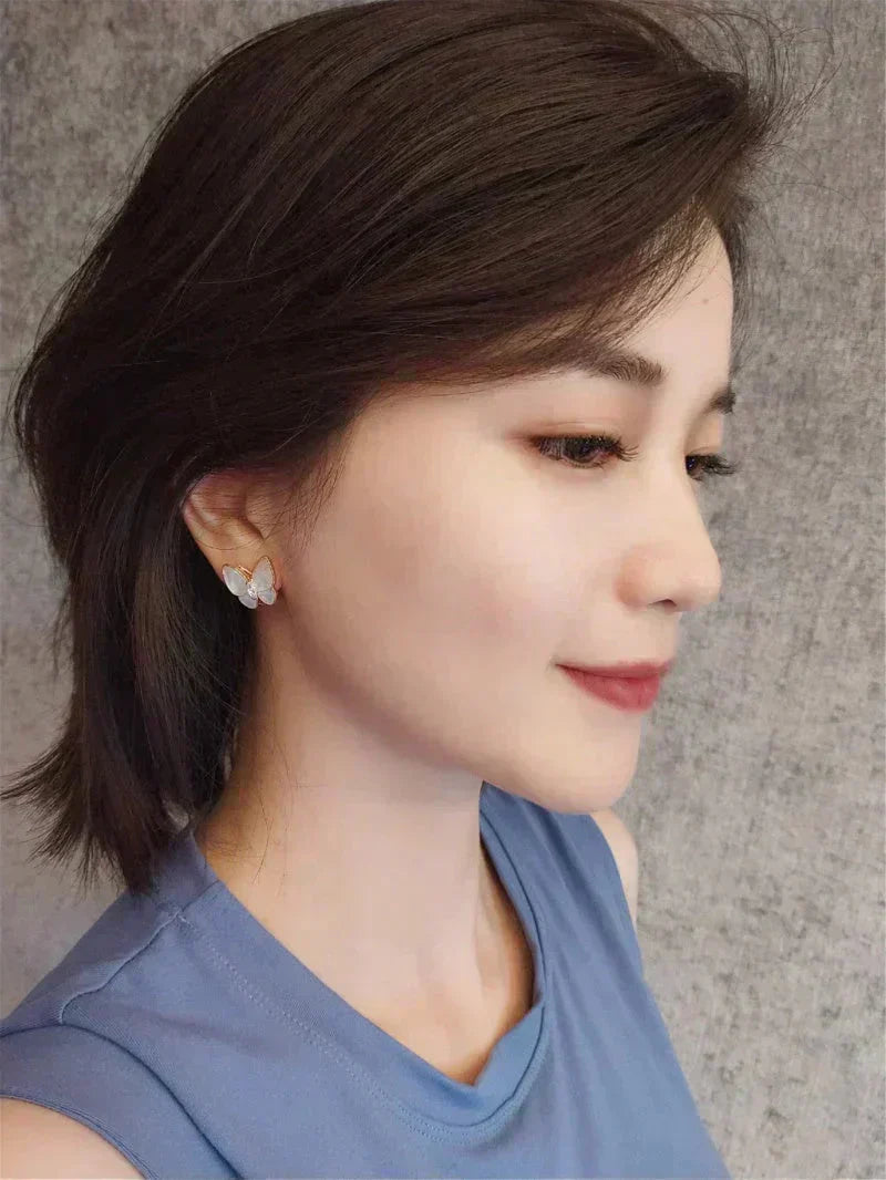 [Noble Aura jewelry]BUTTERFLY MOP DIAMOND EARRINGS