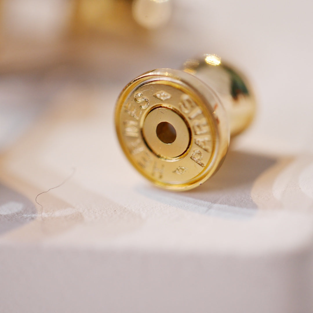 [Noble Aura jewelry]MINI POP H GOLD EARRINGS GREY