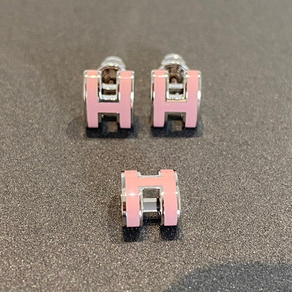 [Noble Aura jewelry]MINI POP H SILVER EARRINGS PINK