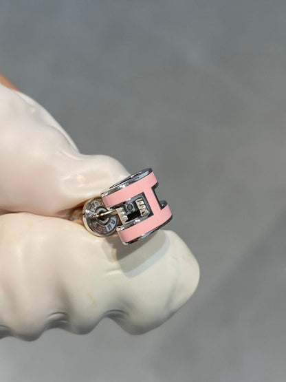 [Noble Aura jewelry]MINI POP H SILVER EARRINGS PINK