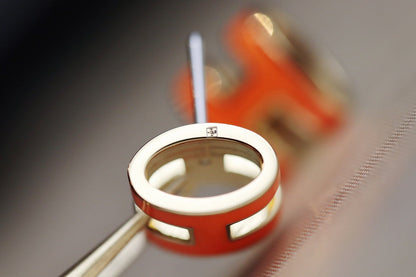 [Noble Aura jewelry]MINI POP H EARRINGS ORANGE