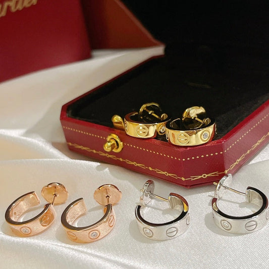 [Noble Aura jewelry]LOVE EARRINGS 5.7MM 2 DIAMONDS