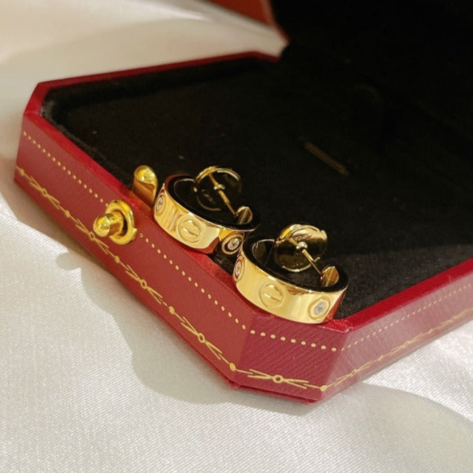 [Noble Aura jewelry]LOVE EARRINGS 5.7MM 2 DIAMONDS